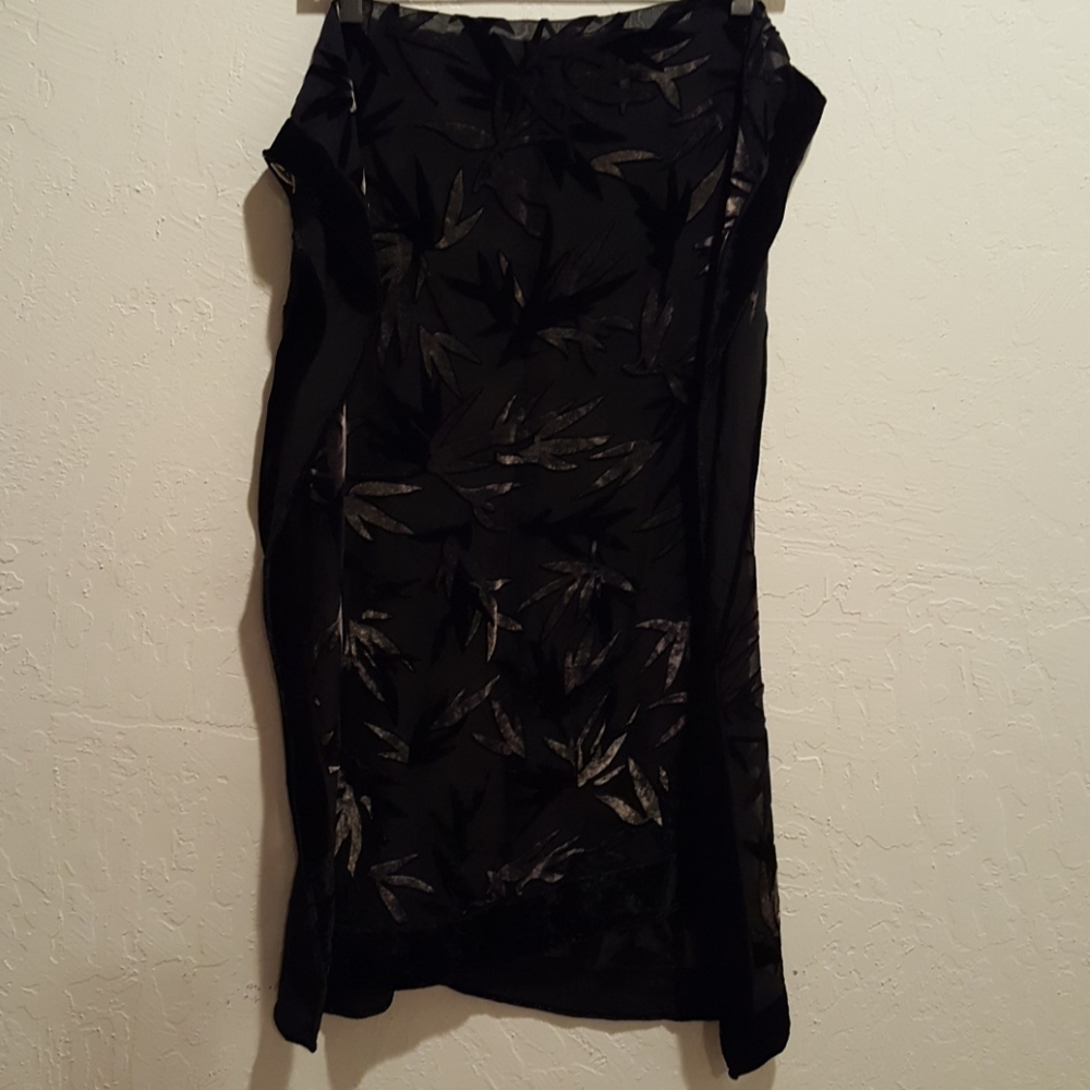 Velvet and sheer scarf